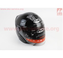 Шлем открытый + откидные очки AK-720 (NEW) - ЧЕРНЫЙ