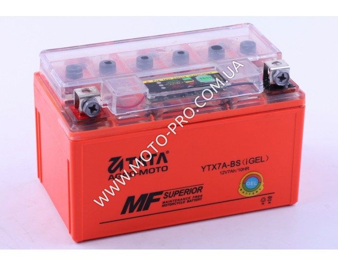 Аккумулятор 7Аh-YTX7A-BS OUTDO (гелевый, оранж ) 150*86*94мм
