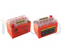 Акумулятор (АКБ) 12V 9А гелевий (152x88x106, помаранчевий, з індикатором заряду) OUTDO (A-1165)