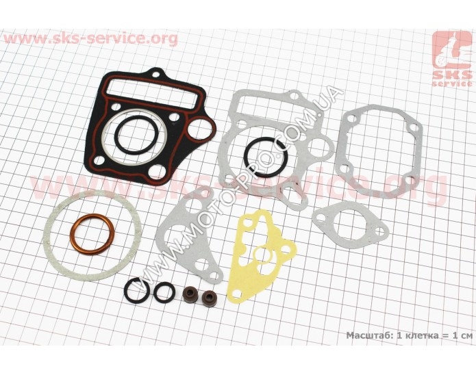 Прокладки поршневий к-кт 70cc + кришок головки + сальники клапанів, манжети (338074)