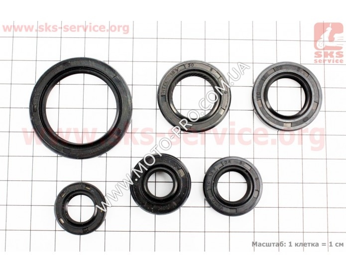 Сальник двигателя 70cc к-кт 6шт (18,9*30*5;13,7*24*5;11,6*24*10;17*29*5;12*21*4; 30*42*4,5)