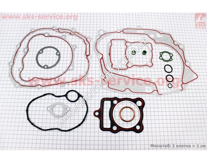 Прокладки двигателя к-кт 150сс-62mm "красная нить" (326169)