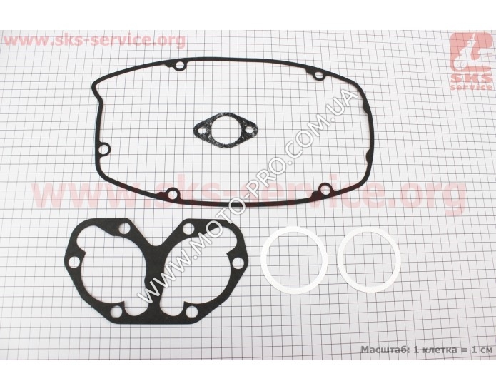Прокладки двигуна 6V к-кт 5шт, папір+алюміній (343231)