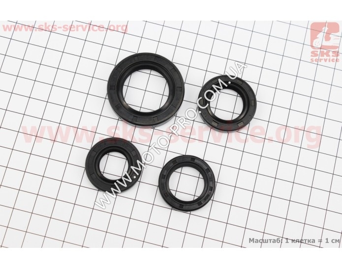 Сальник двигуна к-кт 4шт (27*42*7; 19,8*30*5; 16,4*30*5; 20*32*6) (309882)