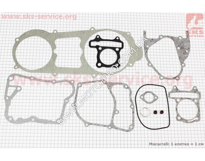 Прокладки двигателя к-кт 125cc (короткий вариатор)