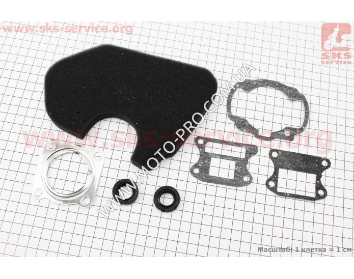 Фильтр-элемент воздушный (поролон) Honda TACT AF24/30/31 + прокладки + сальники, к-кт 7 деталей, "расходники"   (347743)