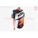 Футболка (Джерси) для мужчин M - (Polyester 100%), короткие рукава, свободный крой, черно-бело-оранжевая, НЕ оригинал