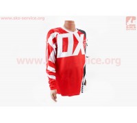 Футболка (Джерсі) для чоловіків L - (Polyester 100%), довгі рукави, вільний крій, червоно-біло-чорна, НЕ оригінал