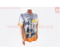 Футболка (Джерси) для мужчин M - (Polyester 100%), короткие рукава, свободный крой, оранжево-серая, НЕ оригинал