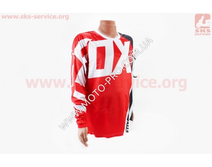 Футболка (Джерсі) для чоловіків XL - (Polyester 100%), довгі рукави, вільний крій, червоно-біло-чорна, НЕ оригінал