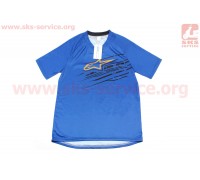 Футболка (Джерси) для мужчин M - (Polyester 100%), короткие рукава, свободный крой, сине-черная, НЕ оригинал