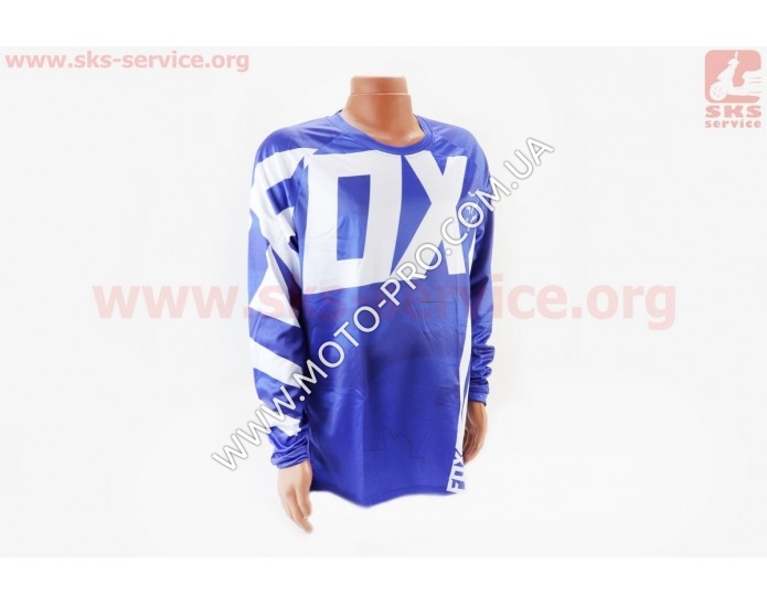 Футболка (Джерси) для мужчин XL - (Polyester 100%), длинные рукава, свободный крой, сине-белая, НЕ оригинал
