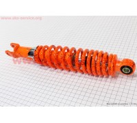 Амортизатор задній GY6/Honda - 310мм*d59мм (втулка 10мм / вилка 8мм) регул., помаранчевий з павутиною