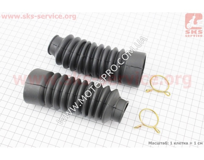 Гофра амортизатора переднего d=30/45mm; L=140mm к-кт 2шт, ЧЕРНЫЙ