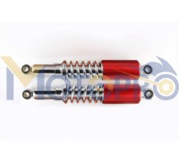 Амортизаторы (пара) Delta 340mm, регулируемые (хром, длинный красный стакан) RUIKAI