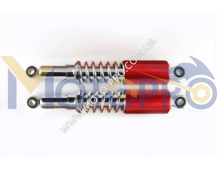 Амортизатори (пара) Delta 340mm, регульовані (хром, довга червона склянка) RUIKAI