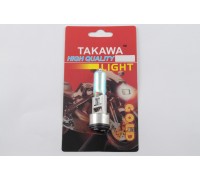 Лампа BA20D (2 вуса) 12V 18W/18W (хамелеон райдужний) (блістер) TAKAWA (mod:A)