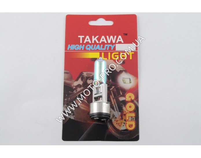 Лампа BA20D (2 вуса) 12V 35W/35W (хамелеон райдужний) (блістер) TAKAWA (mod:A)
