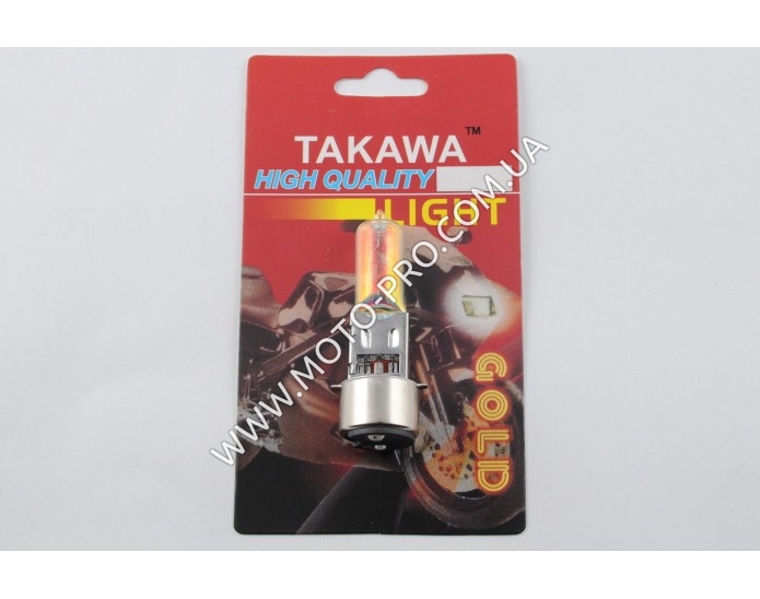 Лампа BA20D (2 вуса) 12V 35W/35W (хамелеон рожевий) (блістер) TAKAWA (mod:A)