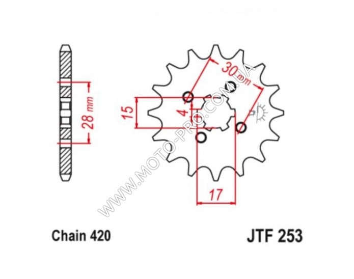 Звезда трансмиссии (передняя)   Delta   420-15T   JT SPROCKET   #JTF253.15