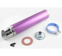 Глушитель (тюнинг) 420*100mm, креп. Ø78mm (нержавейка, фиолетовый, прямоток, mod:2)