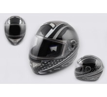 Шлем-интеграл (mod:550) (premium class) (size:L, серо-ч...