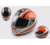 Шлем-интеграл (mod:550) (premium class) (size:M, бело-оранжевый) Ш107 KOJI
