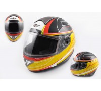 Шлем-интеграл (mod:550) (premium class) (size:XL, черно-желтый) KOJI