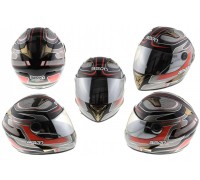 Шлем-интеграл (mod:B-500) (size:M, черно-серо-красный) BEON