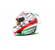 Шлем-интеграл (mod:B-500) (size:L, бело-красно-зеленый)...