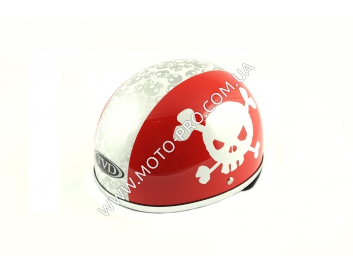 Шлем-каска (mod:Skull) (size:L, красно-белый) TVD