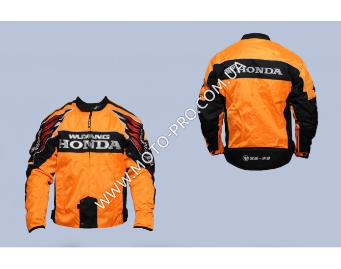 Мотокуртка HONDA (текстиль) (size:L, оранжево-черная)