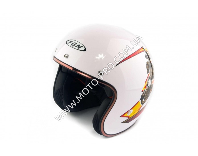 Шлем открытый   (mod:FX-510) (size:L, белый, SCYTHEMAN)   FGN (O-2054)