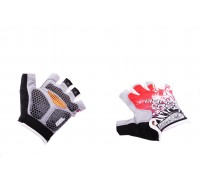 Перчатки без пальцев (mod:1, size:XL, гелевые подушки, красные) HAND CREW