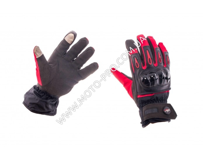 Перчатки (красно-черные, size L) с накладкой на кисть