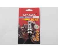 Лампа P15D-25-1 (1 ус) 12V 18W/18W (біла) (блістер) (S-head) TAKAWA (mod:A)