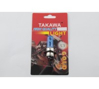 Лампа P15D-25-3 (3 вуса) 12V 18W/18W (супер біла) (блістер) TAKAWA (mod:A)