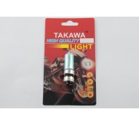 Лампа P15D-25-3 (3 уса) 12V 18W/18W (хамелеон радужный) (блистер) TAKAWA (mod:A)