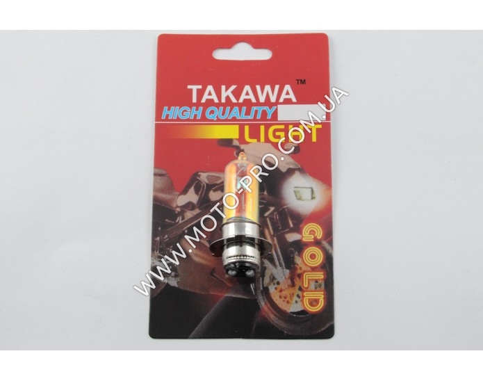 Лампа P15D-25-3 (3 вуса) 12V 18W/18W (хамелеон рожевий) (блістер) TAKAWA (mod:A)