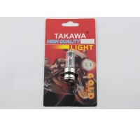 Лампа P15D-25-3 (3 вуса) 12V 50W/50W (біла) (блістер) (S-head) TAKAWA (mod:A)