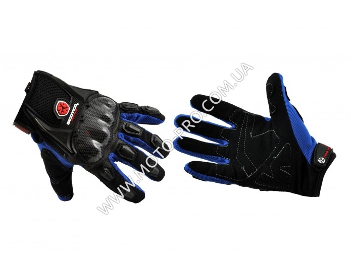 Перчатки SCOYCO (mod:HD-12, size:L, синие, текстиль, карбон)