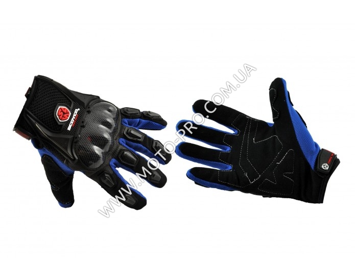 Перчатки SCOYCO (mod:HD-12, size:M, синие, текстиль, карбон)