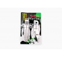 Підніжки пасажирські (mod:1, сріблясті) MONSTER ENERGY