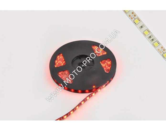 Стрічка світлодіодна SMD 5050 (червона, вологостійка, 60 кріст/1м, бухта 5м)