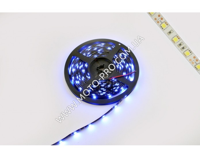 Стрічка світлодіодна SMD 5050 (синя, вологостійка, 30 кріст/1м, бухта 5м)