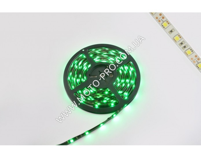 Стрічка світлодіодна SMD 5050 (зелена, вологостійка, 30 кріст/1м, бухта 5м)