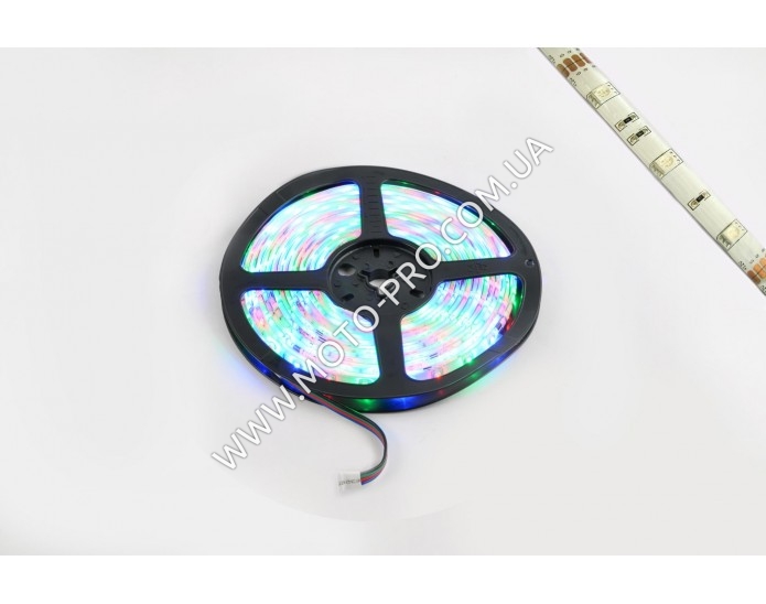 Стрічка світлодіодна SMD 5050 (RGB, вологостійка, 30 кріст/1м, бухта 5м)