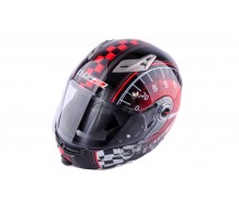 Шлем трансформер (size:ХL, красно-черный + солнцезащитн...