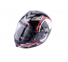 Шлем трансформер (size:ХХL, бело-черный + солнцезащитны...