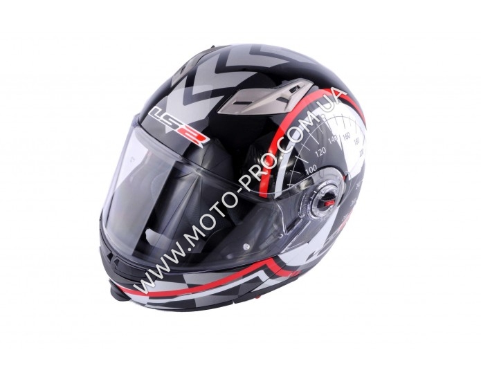 Шлем трансформер   (size:ХХL, бело-черный + солнцезащитные очки)   LS-2 (T-1045)